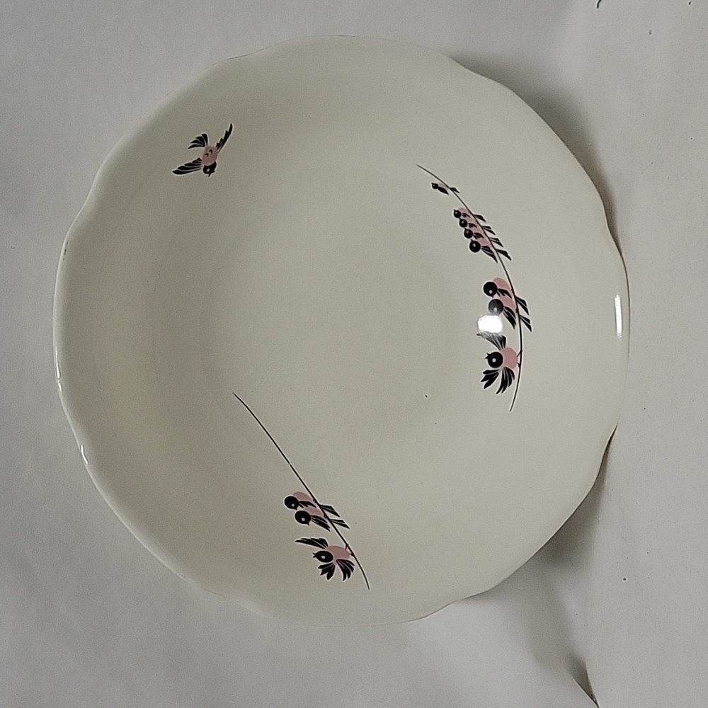Vintage 50's Bowl, Pink & Black Magpies Ceramic Bowl